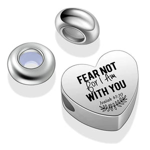 1pc Stainless Steel Heart Charms + 2pcs Beads + Spacer for DIY Jewelry Making