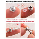 1pc Stainless Steel Heart Charms + 2pcs Beads + Spacer for DIY Jewelry Making