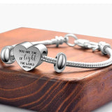 1pc Stainless Steel Heart Charms + 2pcs Beads + Spacer for DIY Jewelry Making