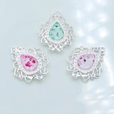 10pcs 26*32mm Silver Alloy Crystal Clothing Box Decoration DIY Jewelry