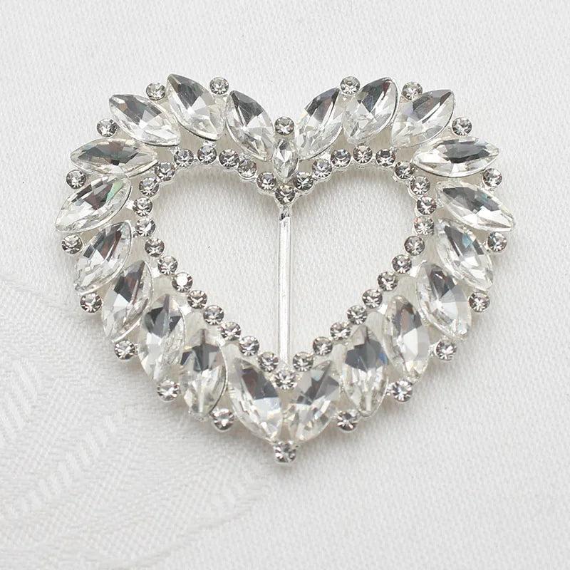 Metal Heart Rhinestones for Sewing Decorative Clothes Accessories