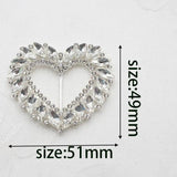 Metal Heart Rhinestones for Sewing Decorative Clothes Accessories