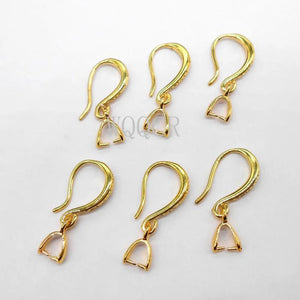 10X 925 Silver/18K DIY Jewelry Making Earrings Matte Surface Clip Hooks