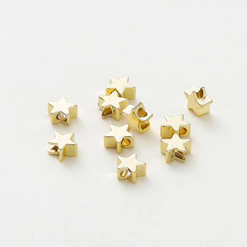 20Pcs Star Spacer Beads 6mm DIY Jewelry Making Supplies