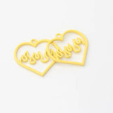 10pcs Heart Shape Hollow Keychain Stainless Steel Cat Bracelet DIY Ornaments