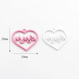 10pcs Heart Shape Hollow Keychain Stainless Steel Cat Bracelet DIY Ornaments