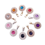 10Pcs Rhinestone Pendants Buttons 24mm Alloy Embellishments for DIY Coats