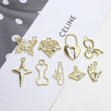 10pcs Love Heart Butterfly Star Pendants for DIY Jewelry Making