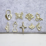 10pcs Love Heart Butterfly Star Pendants for DIY Jewelry Making