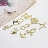 10pcs Love Heart Butterfly Star Pendants for DIY Jewelry Making