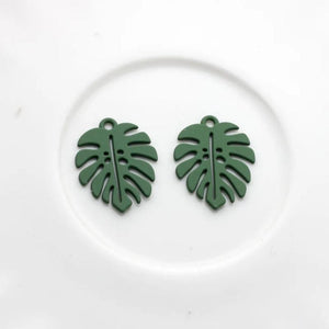 10pcs Leaf Hollow Pendant Keychain Earring Necklace DIY Supplies