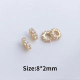 4PCS 14K Filled Zircon Spacer DIY Jewelry Accessories Gasket Loose Bead