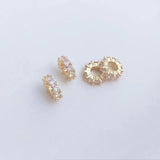 4PCS 14K Filled Zircon Spacer DIY Jewelry Accessories Gasket Loose Bead