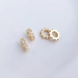 4PCS 14K Filled Zircon Spacer DIY Jewelry Accessories Gasket Loose Bead