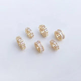 4PCS 14K Filled Zircon Spacer DIY Jewelry Accessories Gasket Loose Bead