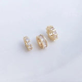 4PCS 14K Filled Zircon Spacer DIY Jewelry Accessories Gasket Loose Bead