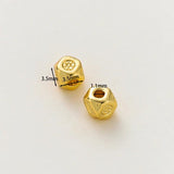 20pcs/lot 14K 18K Plated 3.5mm Antique Polygon Metal Loose Beads Seed Beads