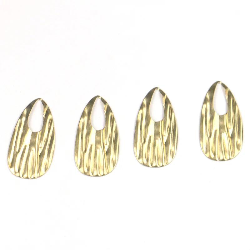 Non-Porous Crumpled Hollow Drop-Shaped Pendant DIY Earrings Necklace Jewelry