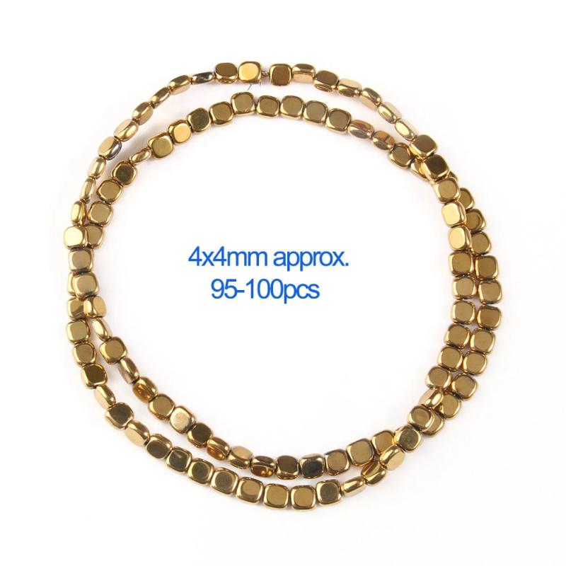 AAA+ Hematite Beads Gold-Plated Spacer 15''