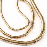 AAA+ Hematite Beads Gold-Plated Spacer 15''