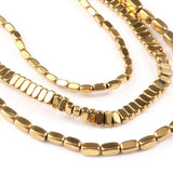 AAA+ Hematite Beads Gold-Plated Spacer 15''
