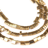 AAA+ Hematite Beads Gold-Plated Spacer 15''