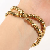 AAA+ Hematite Beads Gold-Plated Spacer 15''
