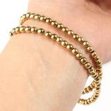 AAA+ Hematite Beads Gold-Plated Spacer 15''