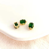 Copper Plated Zircon Emerald Square Pendant DIY Jewelry Accessories