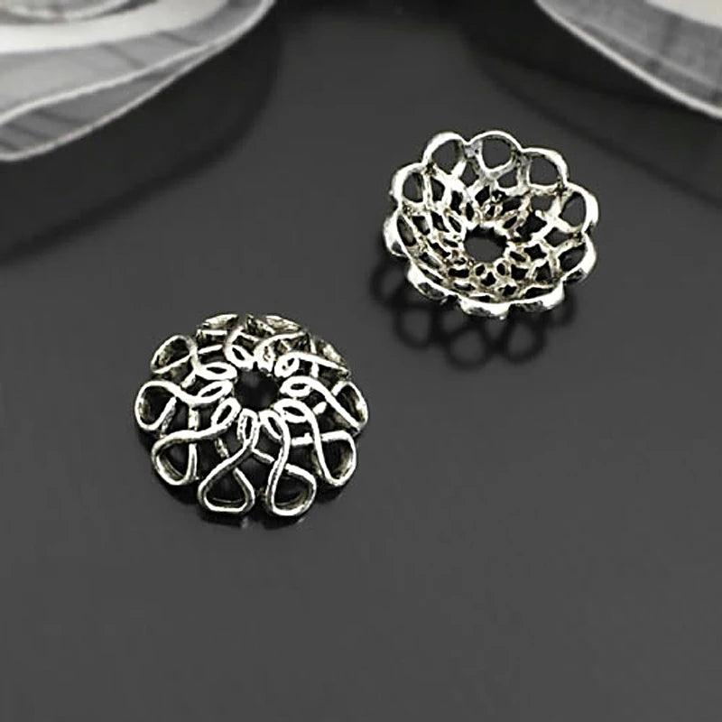 30PCS 16.5MM Antique Silver Chinese Knot Beads Caps Tassel Caps DIY Jewelry Maki