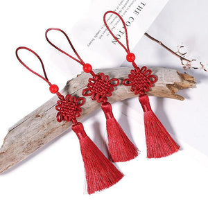 6pcs Red Chinese Knot Tassels Festive Fringe Pendant Decorations Gift