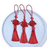 6pcs Red Chinese Knot Tassels Festive Fringe Pendant Decorations Gift