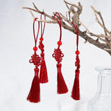 6pcs Red Chinese Knot Tassels Festive Fringe Pendant Decorations Gift