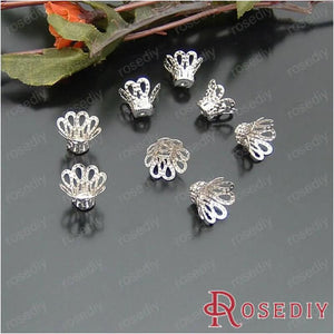 8*12mm Rhodium Cup Iron Bead Caps DIY Jewelry Findings 100 pcs