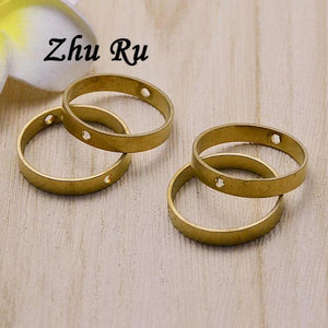 10pcs Copper 25mm Circle Donuts Ring Vintage Pendants Charms for Necklace DIY