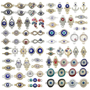 20pcs Devil's Eye Double Hole Jewelry Accessories DIY Necklace Bracelet