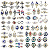 20pcs Devil's Eye Double Hole Jewelry Accessories DIY Necklace Bracelet
