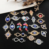 20pcs Devil's Eye Double Hole Jewelry Accessories DIY Necklace Bracelet
