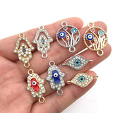 20pcs Devil's Eye Double Hole Jewelry Accessories DIY Necklace Bracelet