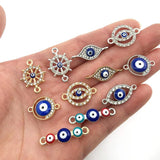 20pcs Devil's Eye Double Hole Jewelry Accessories DIY Necklace Bracelet