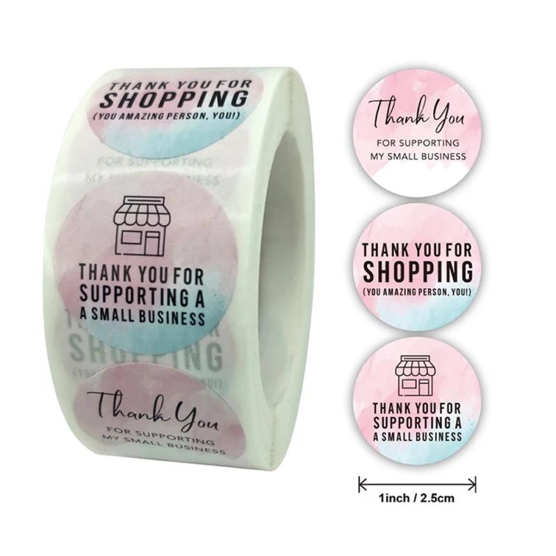 500pcs 1in Thank You Small Business Stickers