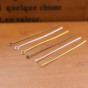 100X 50mm Eye Pins Head Pins silver bronze jewelry findings accessories