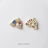 Copper Plated Zircon Cloud Rainbow Pendant DIY Jewelry