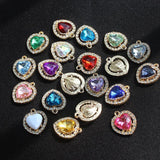 10Pc Heart Rhinestone Pendant Hair Accessories Diy Brooch Jewelry