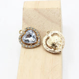 10Pc Heart Rhinestone Pendant Hair Accessories Diy Brooch Jewelry