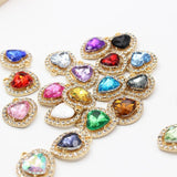 10Pc Heart Rhinestone Pendant Hair Accessories Diy Brooch Jewelry
