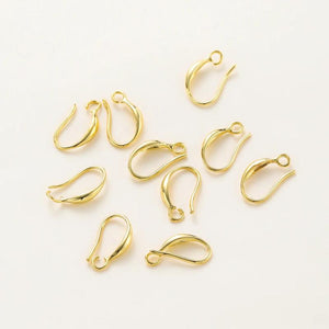 10Pcs 9x15mm Plated Brass Earrings Hooks Earwires Findings