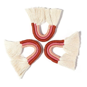 2pcs Rainbow Tassels Boho Pendants For Jewelry Making DIY Earrings Keychain