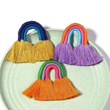 2pcs Rainbow Tassels Boho Pendants For Jewelry Making DIY Earrings Keychain