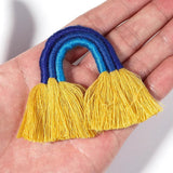2pcs Rainbow Tassels Boho Pendants For Jewelry Making DIY Earrings Keychain